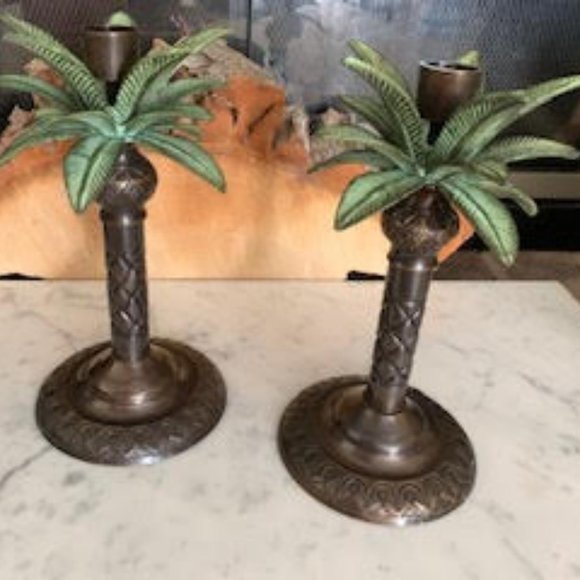 Vintage JC Penny's palm tree candle holders - Picture 1 of 4